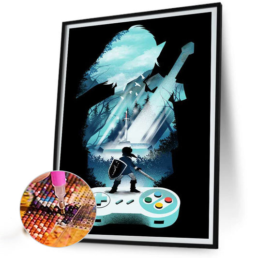The Legend Of Zelda Silhouette - Full Square Drill Diamond Painting 30*40CM