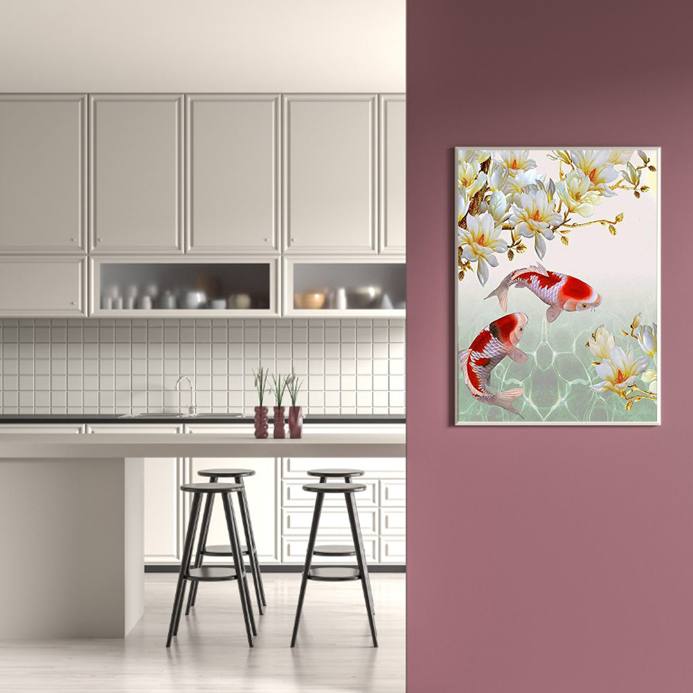 Double Koi - Full Round Drill Diamond Painting 50*60CM