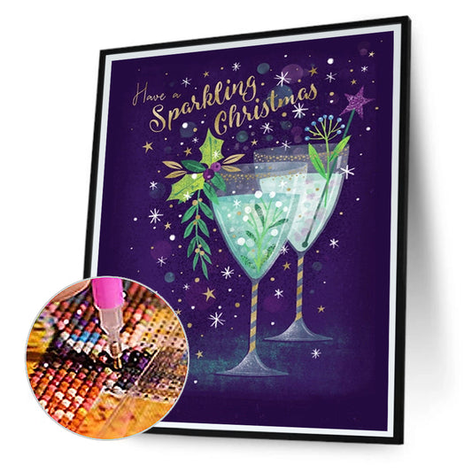 Champagne Glass - Full Round Drill Diamond Painting 30*40CM