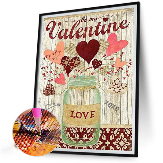 Valentine'S Day Vase - Full Round Drill Diamond Painting 30*40CM