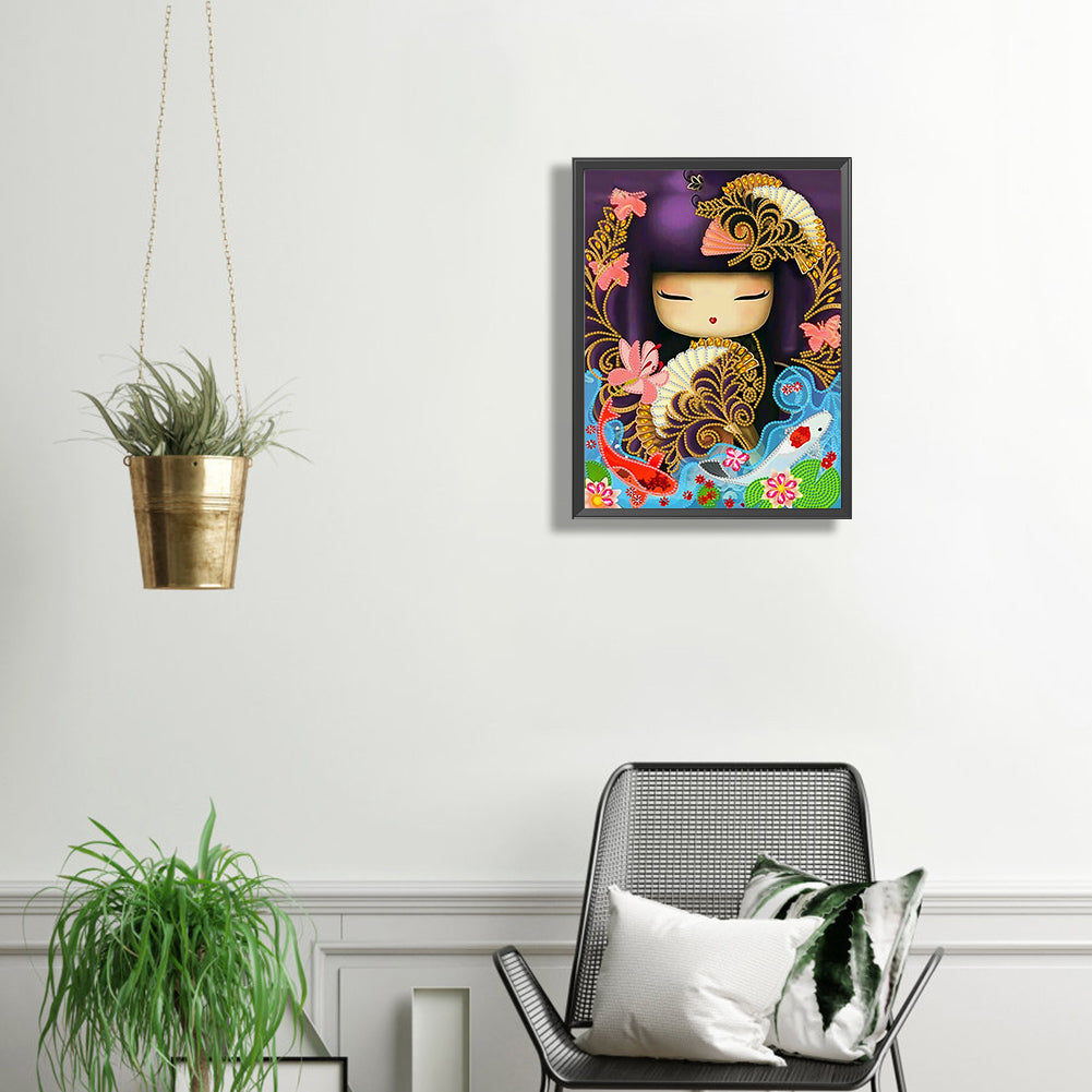 Kimono Doll - Special Shaped Drill Diamond Painting 30*40CM