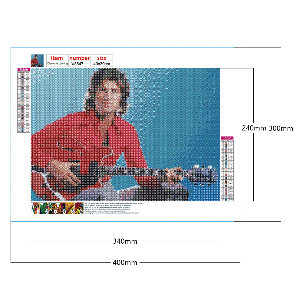 Singer - Mike Brant - Full Round Drill Diamond Painting 40*30CM