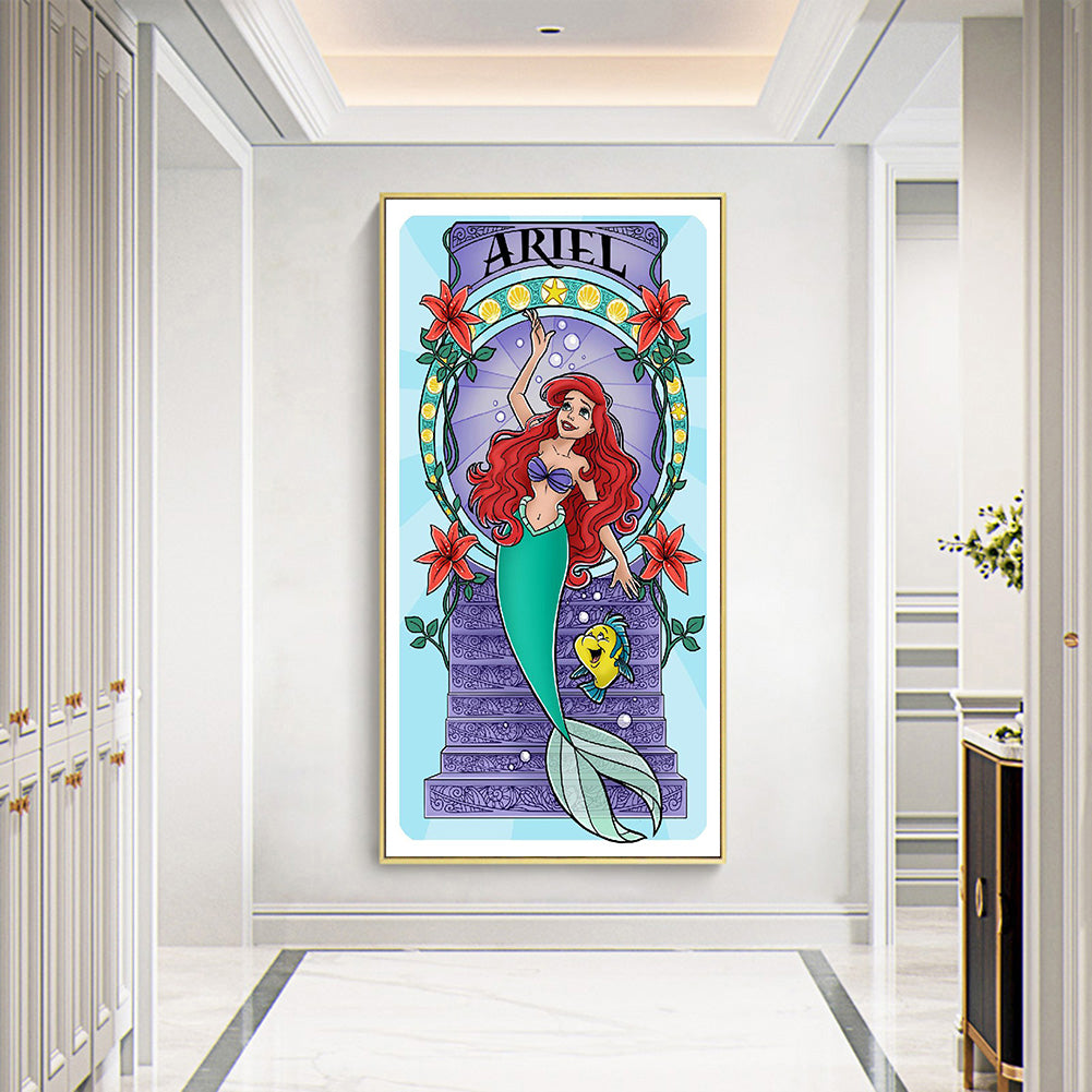 Mermaid Ariel - Full Round Drill Diamond Painting 40*70CM