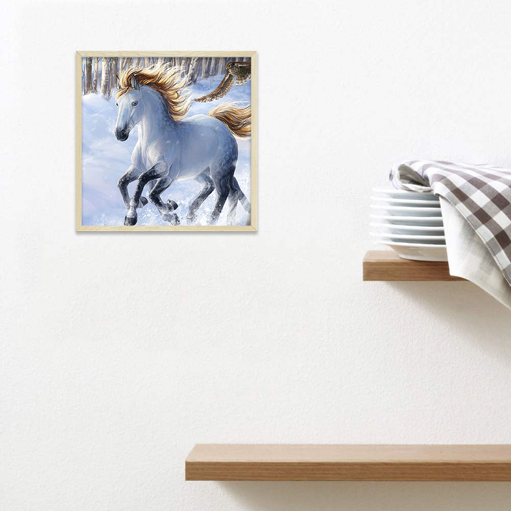 Running White Horse - Full Square Drill Diamond Painting 50*50CM