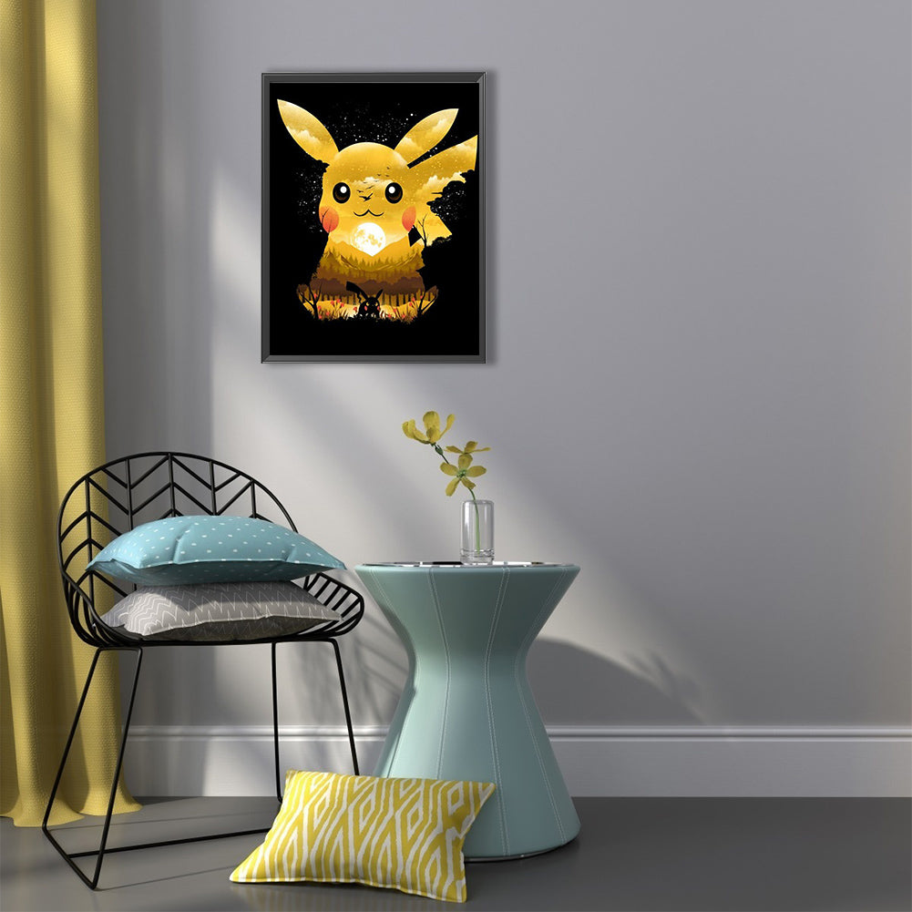 Pikachu Silhouette - Full Square Drill Diamond Painting 40*50CM