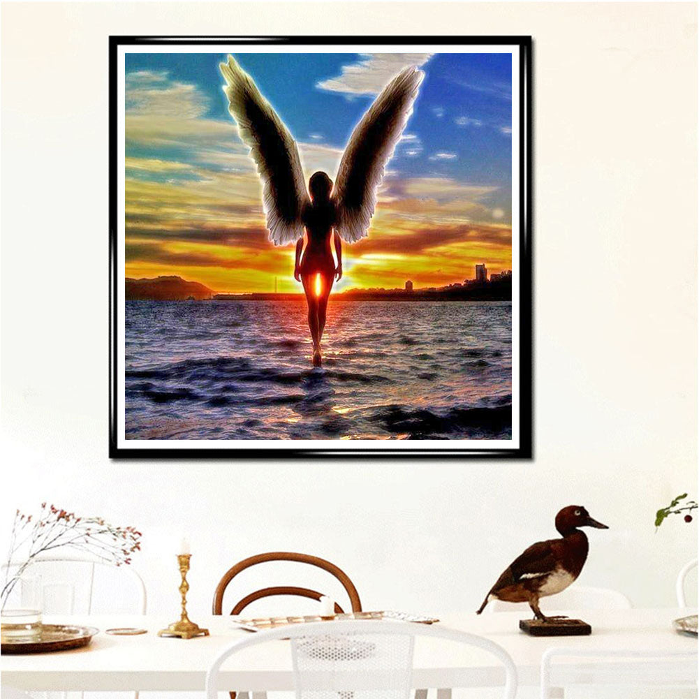 Sunset Angel - Full Round Drill Diamond Painting 45*45CM