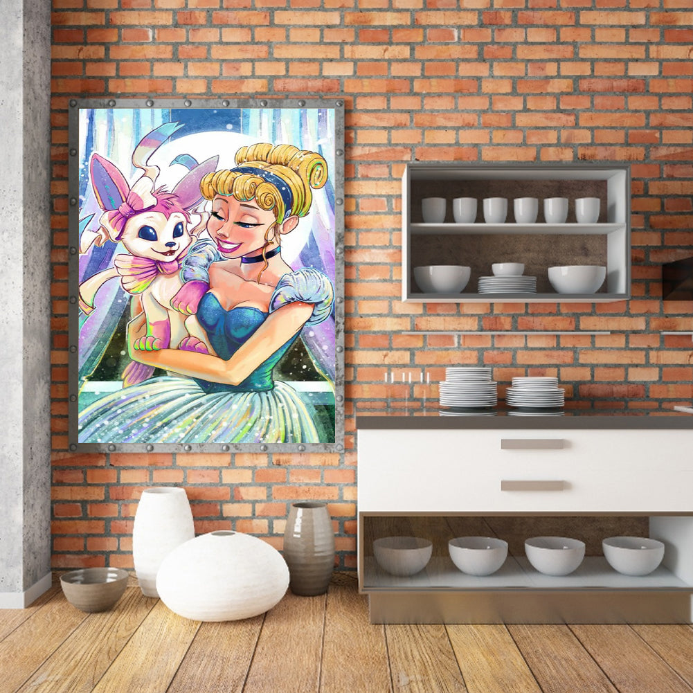 Pok¨¦mon And The Princess - Full Round Drill Diamond Painting 30*40CM