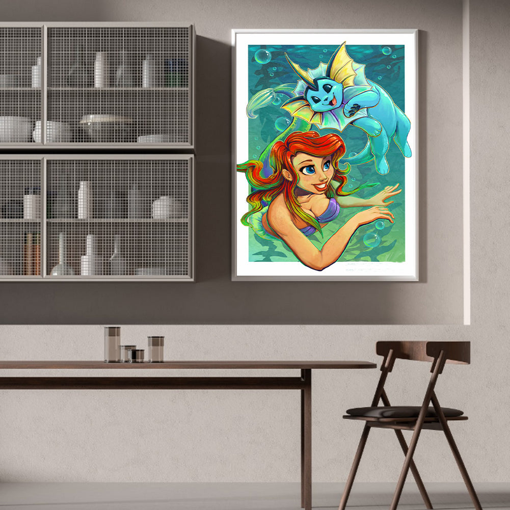 Pok¨¦mon And The Princess - Full Round Drill Diamond Painting 30*40CM