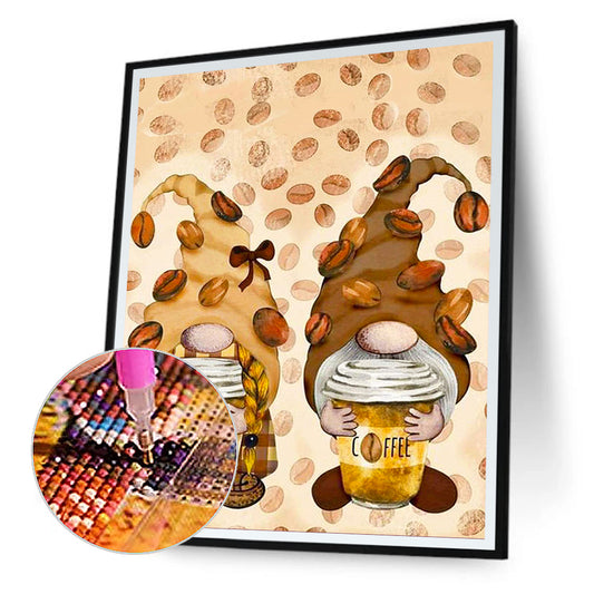 Coffee Bean Gnome - Full Round Drill Diamond Painting 30*40CM