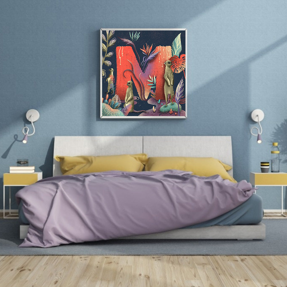 Ocean Letter M - Full Square Drill Diamond Painting 40*40CM