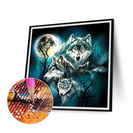 Night Wolf - Full Round Drill Diamond Painting 50*50CM