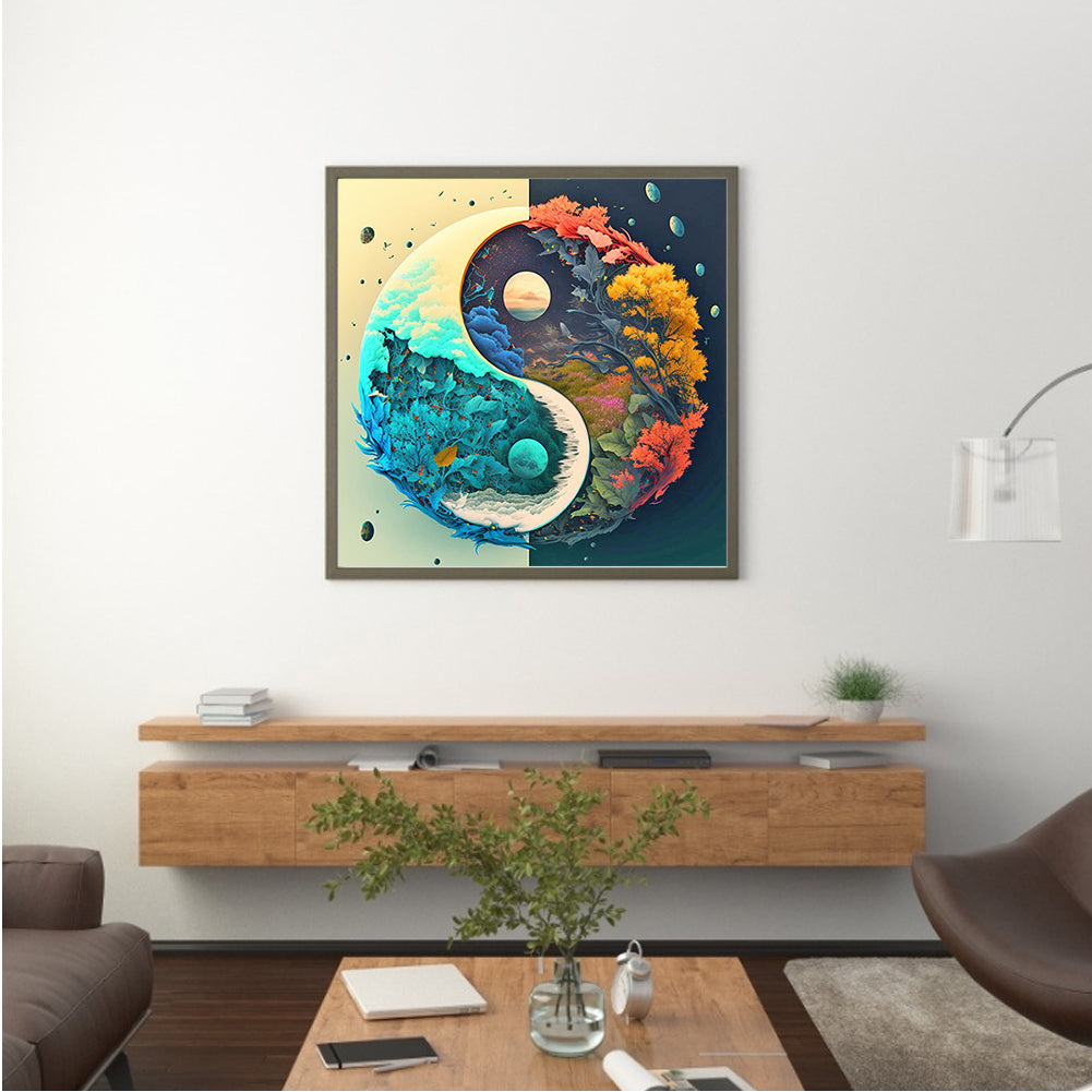 Tai Chi Landscape - Full Round Drill Diamond Painting 30*30CM