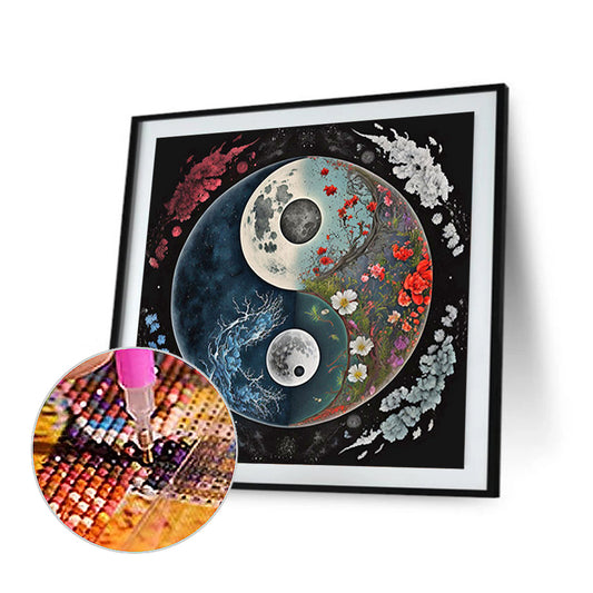 Tai Chi Flower Sketch - Full Round Drill Diamond Painting 30*30CM
