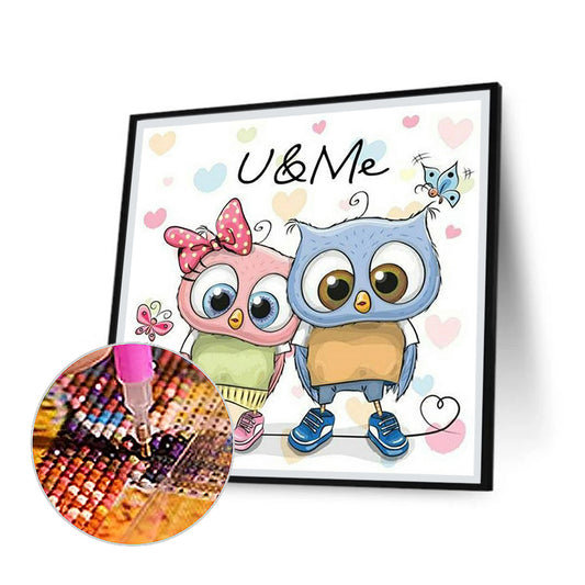 Owl Couple - Full Square Drill Diamond Painting 30*30CM