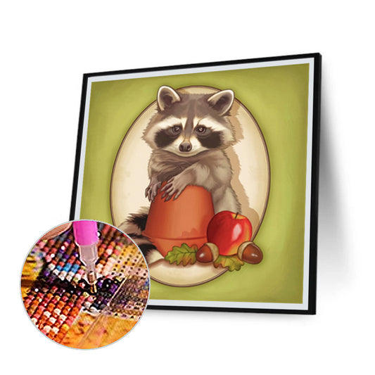 Squirrel Eating Apple - Full Round Drill Diamond Painting 30*30CM