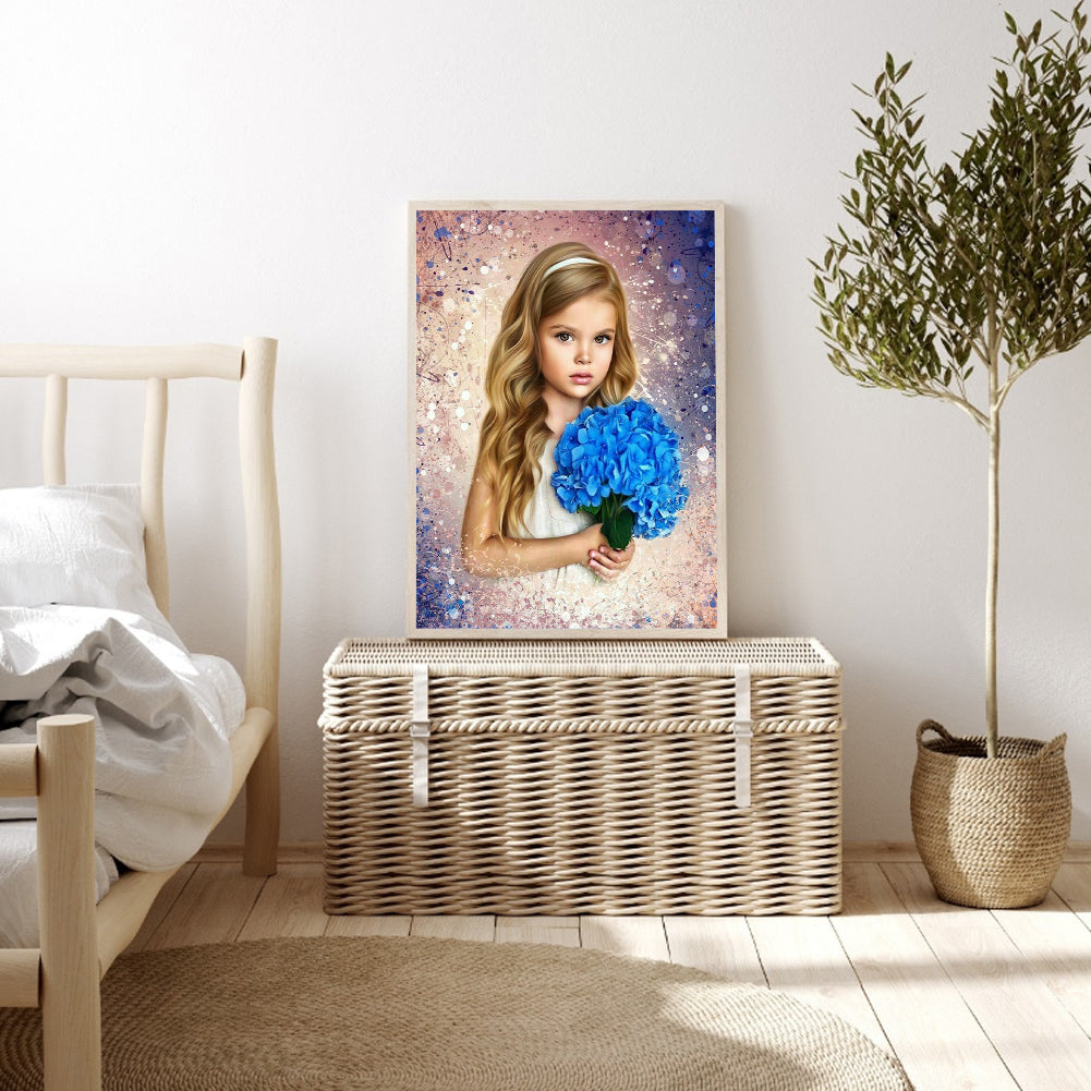 Cute Little Girl - Full Round Drill Diamond Painting 30*40CM