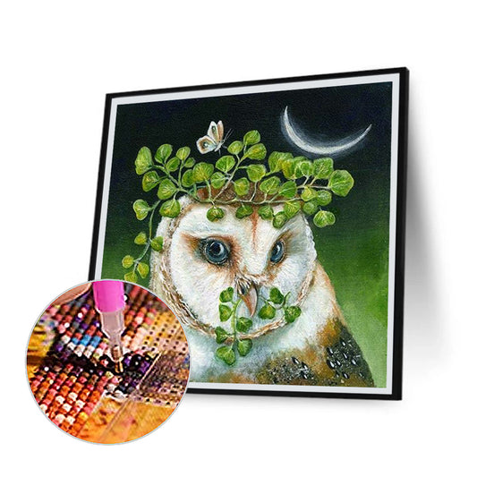 Flower Owl - Full Round Drill Diamond Painting 30*30CM