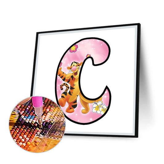 Pooh And Tigger Alphabet - Full Round Drill Diamond Painting 30*30CM