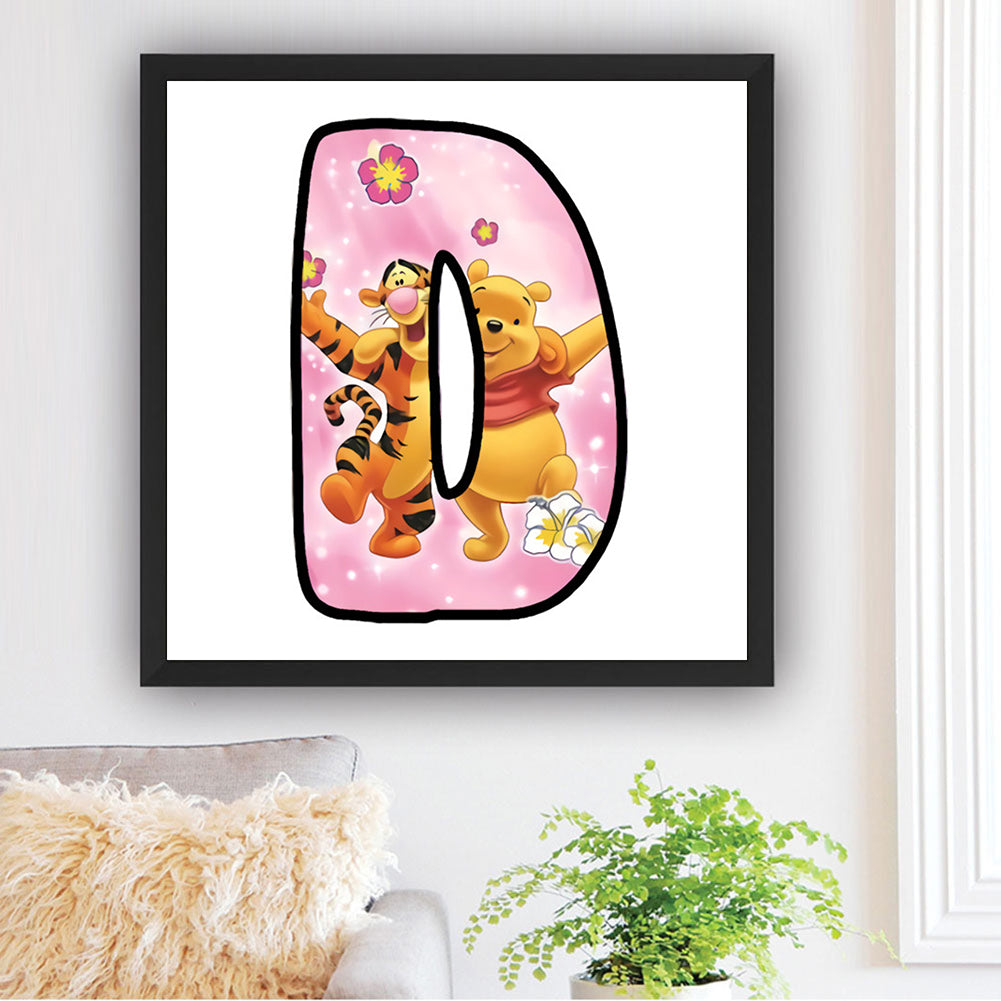 Pooh And Tigger Alphabet - Full Round Drill Diamond Painting 30*30CM