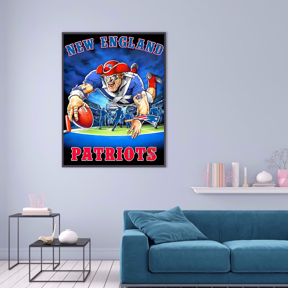 New England Patriots Football Team - Full Round Drill Diamond Painting 30*40CM