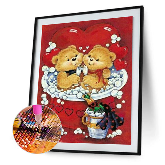Love Valentine'S Day Bear - Full Round Drill Diamond Painting 30*40CM