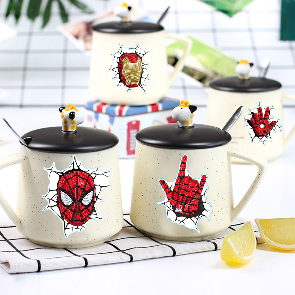 DIY Diamonds Painting Sticker Crafts 4 Sheets Cartoon Paster Art Home Decoration