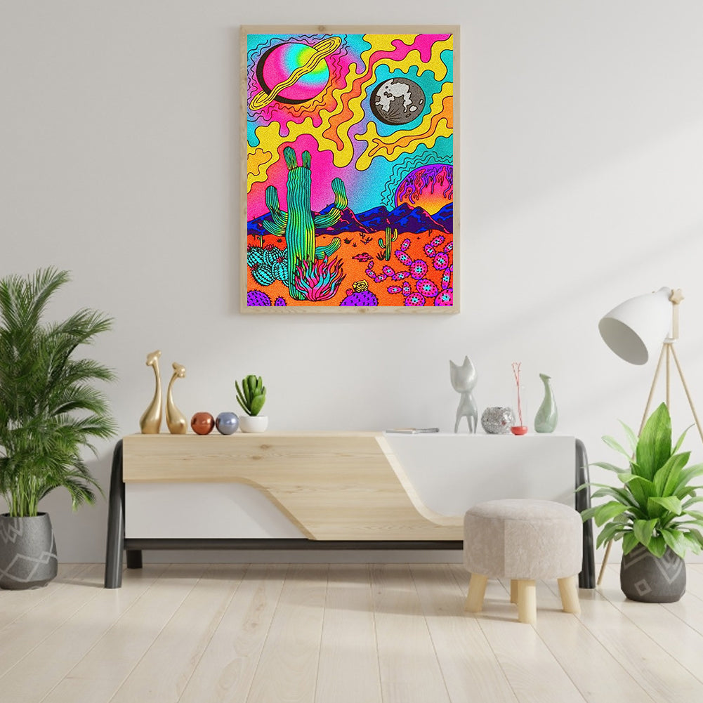 Cactus Planet - Full Round Drill Diamond Painting 30*40CM