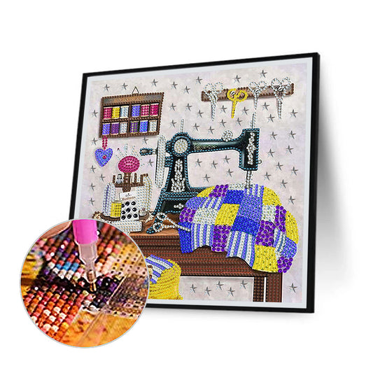 Sewing Machine - Special Shaped Drill Diamond Painting 30*30CM