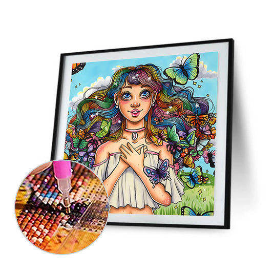 Anime Girl - Full Round Drill Diamond Painting 40*40CM