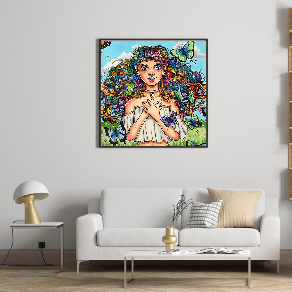 Anime Girl - Full Round Drill Diamond Painting 40*40CM