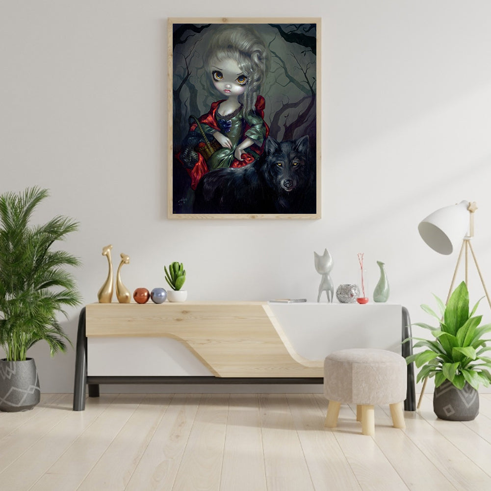 Gothic Dark Doll - Full Round Drill Diamond Painting 30*40CM