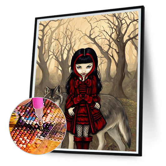 Gothic Dark Doll - Full Round Drill Diamond Painting 30*40CM