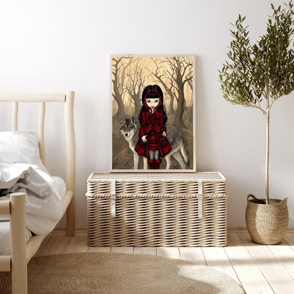 Gothic Dark Doll - Full Round Drill Diamond Painting 30*40CM