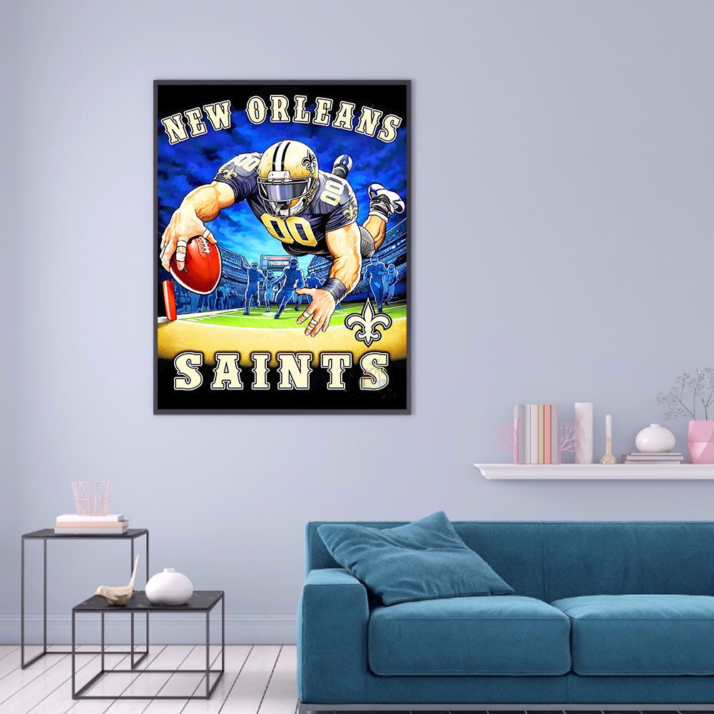 New Orleans Saints Football Team - Full Round Drill Diamond Painting 30*40CM