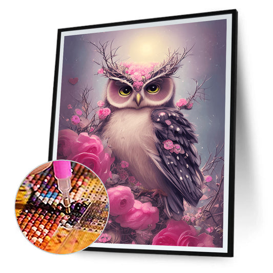 Owl - Full Round Drill Diamond Painting 30*40CM