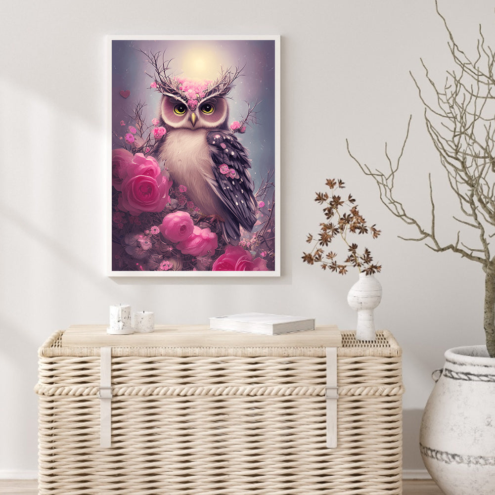 Owl - Full Round Drill Diamond Painting 30*40CM
