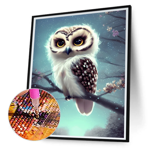 Owl - Full Round Drill Diamond Painting 30*40CM
