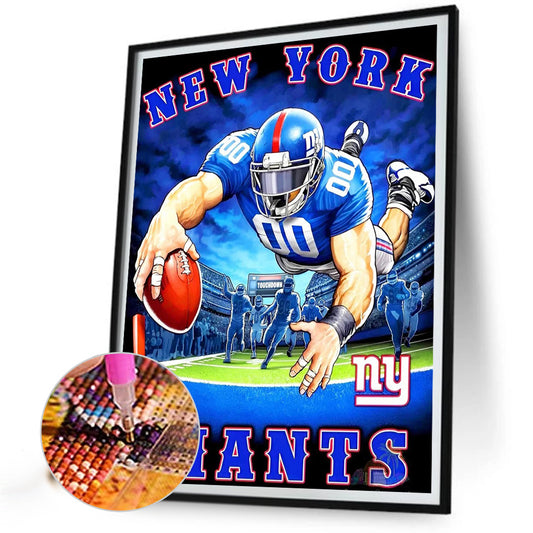 New York Giants Football Club - Full Round Drill Diamond Painting 30*40CM
