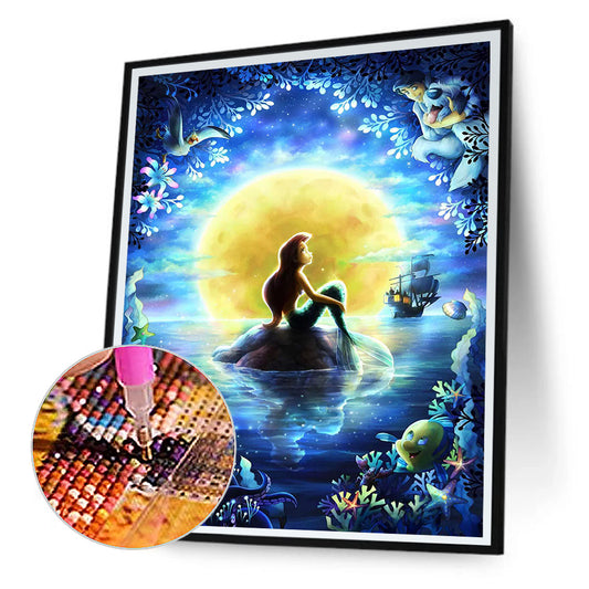 Disney Mermaid Ariel - Full Round Drill Diamond Painting 30*40CM
