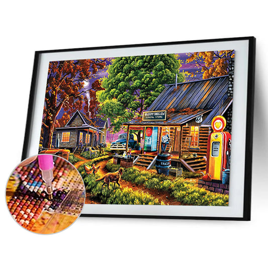 Small Town Grocery Store - Full Round Drill Diamond Painting 60*50CM