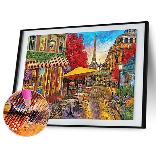 Paris Street - Full Round Drill Diamond Painting 40*30CM