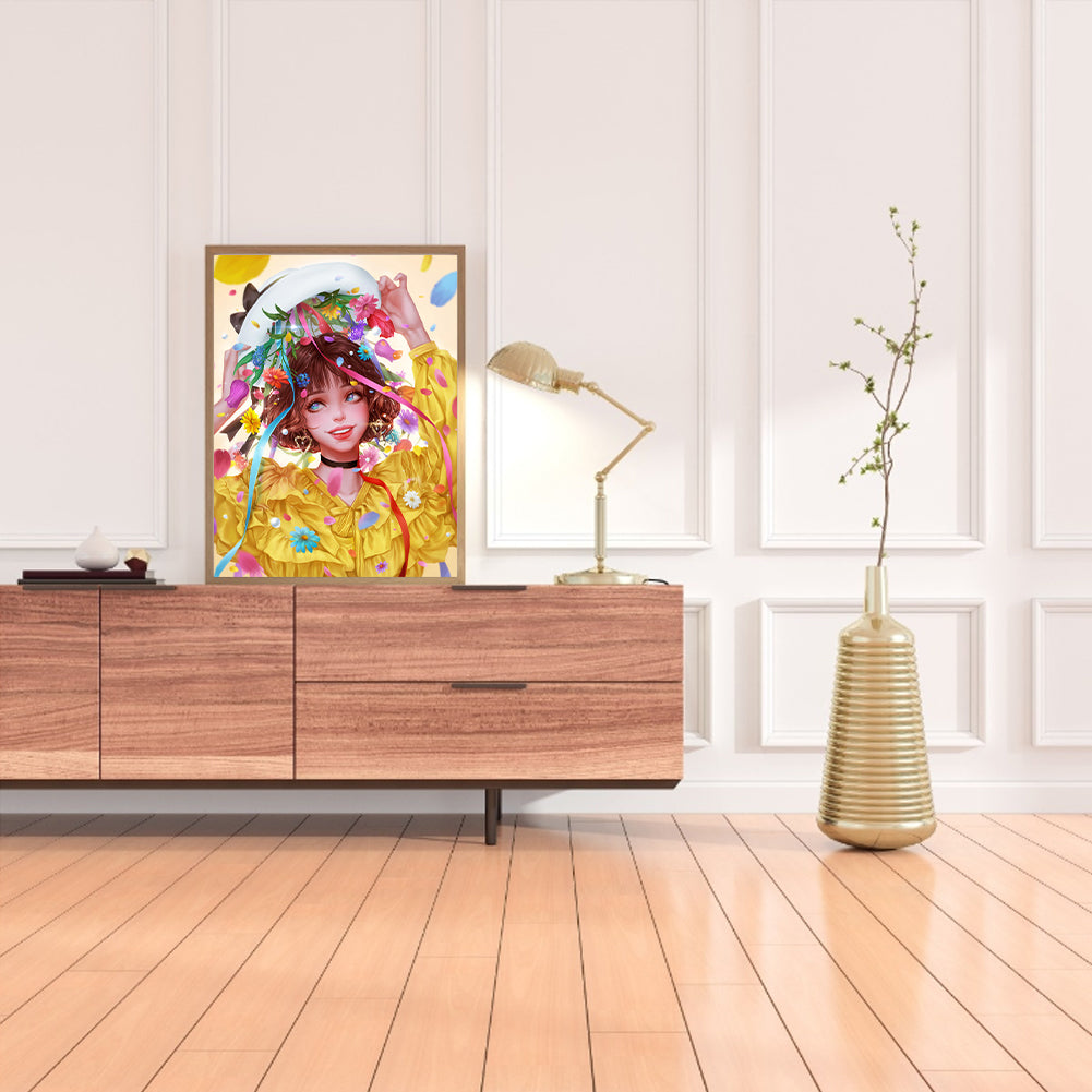 Girl - Full Round Drill Diamond Painting 30*40CM