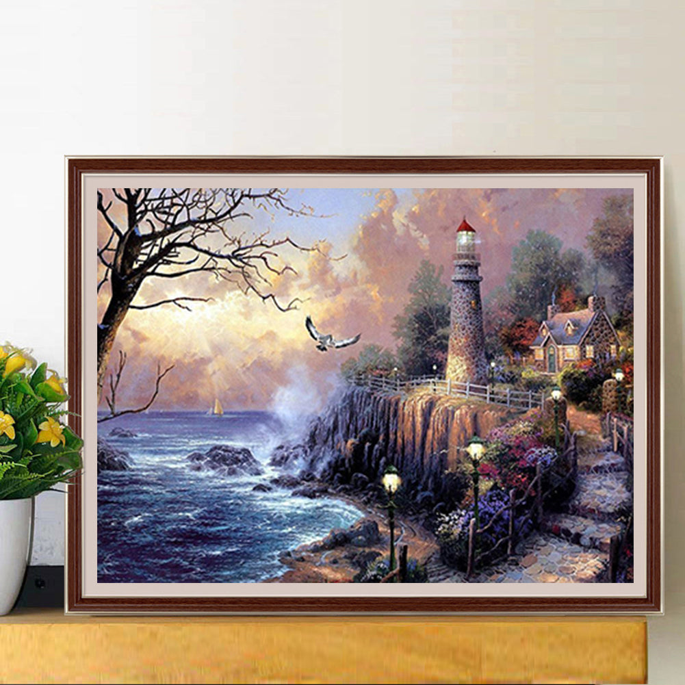 Seaside Lighthouse - Full Square Drill Diamond Painting 60*50CM