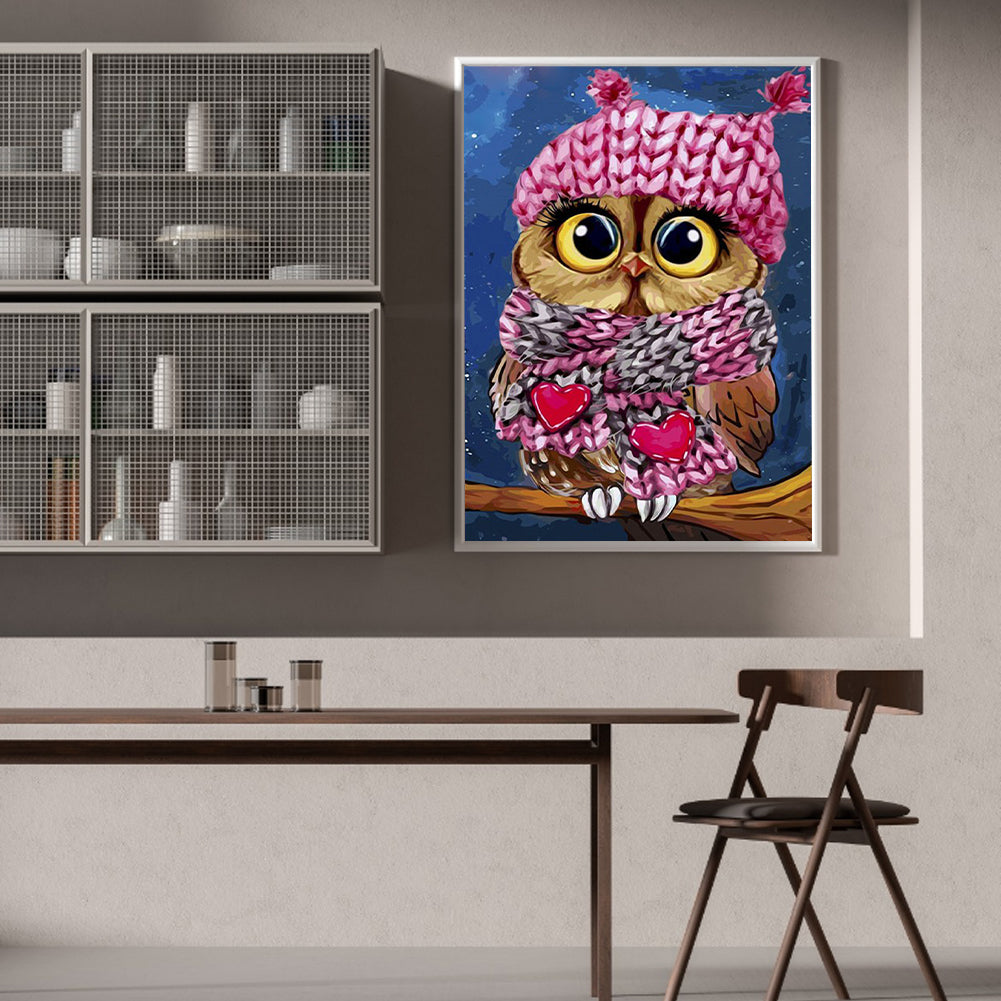 Owl - Full Round Drill Diamond Painting 30*40CM