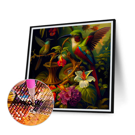 Flower Bush Fish Bird - Full Round Drill Diamond Painting 40*40CM
