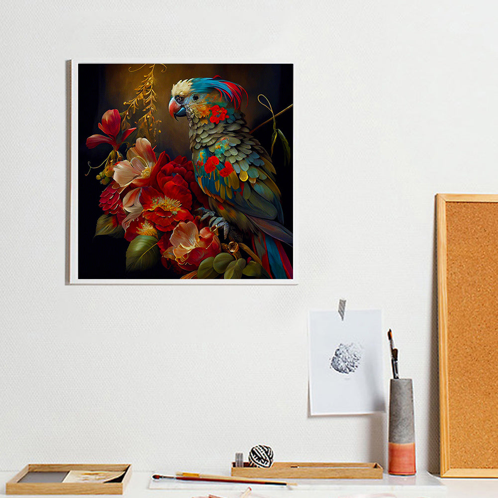 Flower Bush Fish Bird - Full Round Drill Diamond Painting 40*40CM