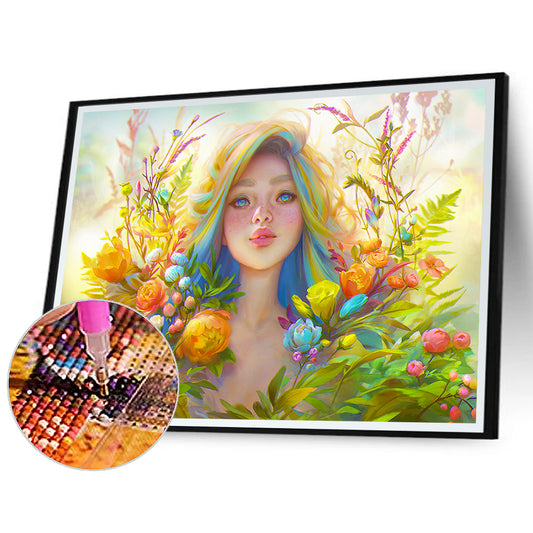 Flower Bush Beauty - Full Round Drill Diamond Painting 40*30CM