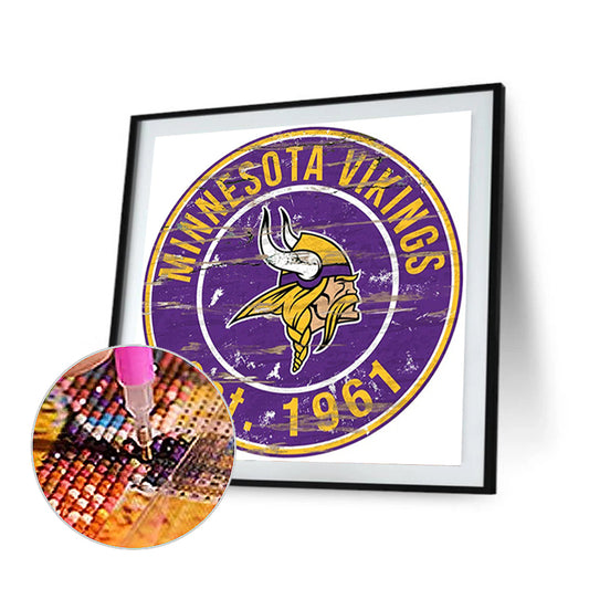 Minnesota Vikings Football Team - Full Round Drill Diamond Painting 30*30CM