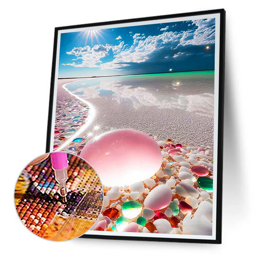 Beach Rainbow Stone - Full Round Drill Diamond Painting 30*40CM