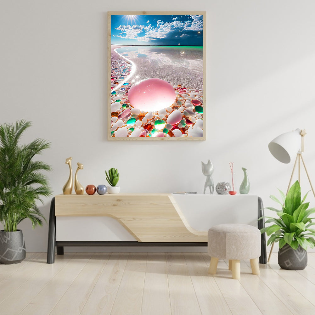 Beach Rainbow Stone - Full Round Drill Diamond Painting 30*40CM